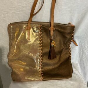 Rare Consuela Metallic Gold and Brown Tote / shoulder bag